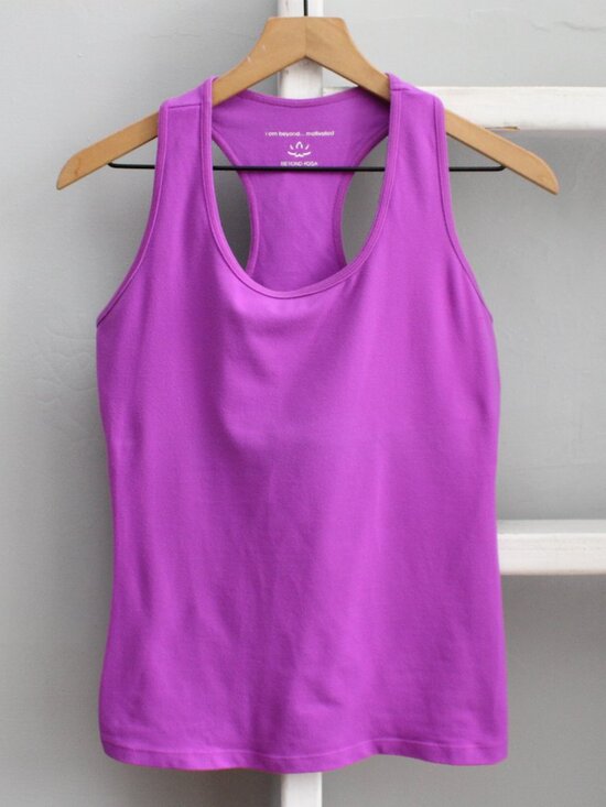 Beyond Yoga Tops - Beyond Yoga Vibrant Purple Racerback Tank with Built Self Shelf Bra Size Large